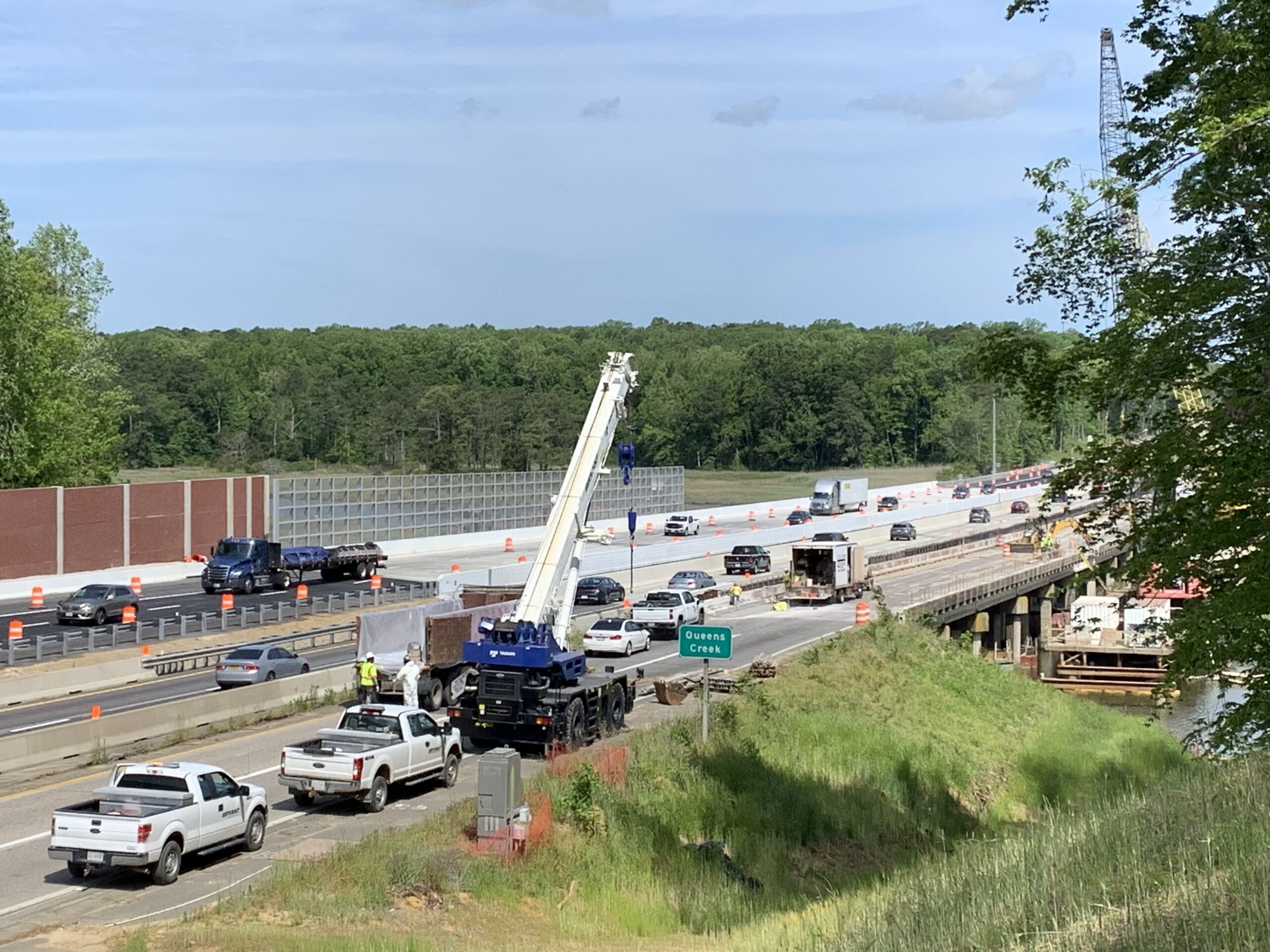 Transparent Ready-Fit Panels on Queen's Creek bridge in York County, VA.