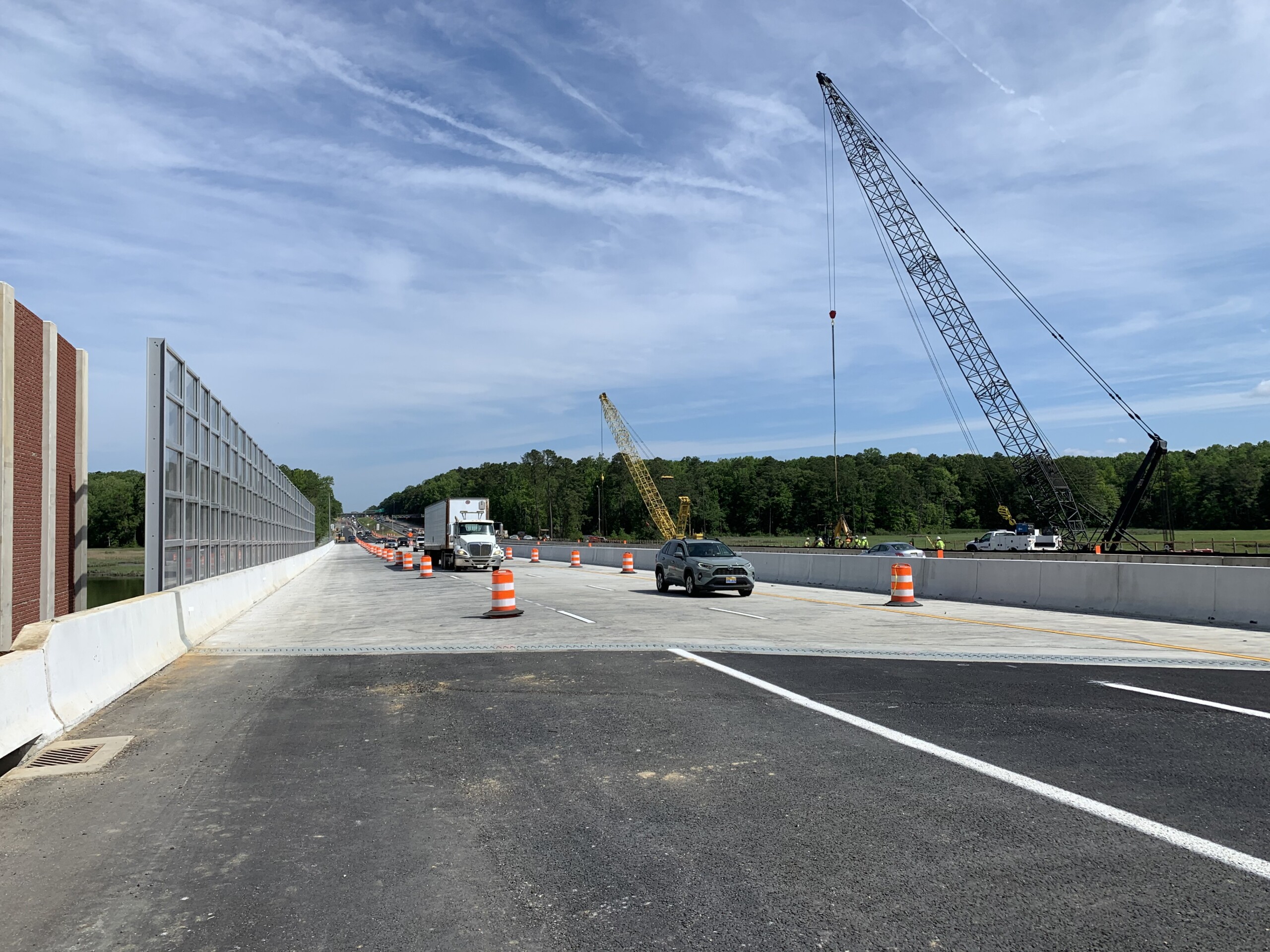 Transparent Ready-Fit Panels on Queen's Creek bridge in York County, VA.