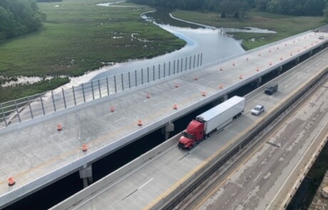 Transparent Ready-Fit Panels on Queen's Creek bridge in York County, VA.