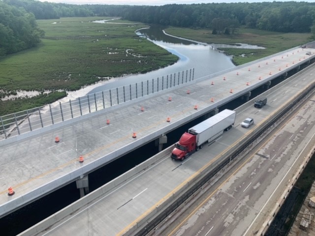 Transparent Ready-Fit Panels on Queen's Creek bridge in York County, VA.