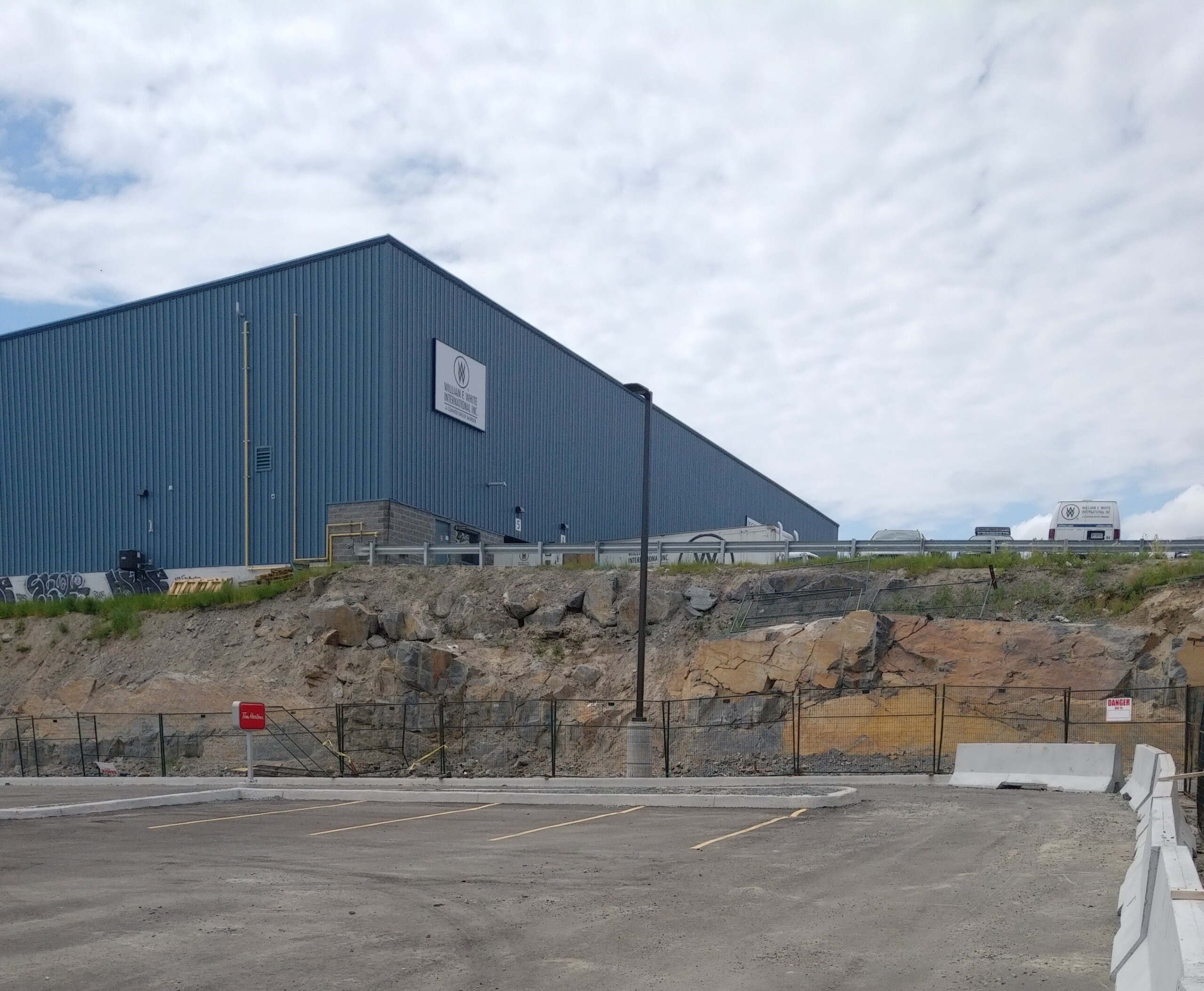 Prior to the installation of the Retain - A - Rock (RAR) Retaining Wall System surrounding a Tim Horton's in Sudbury, ON.